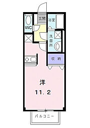 レグルス早島 ワンルームの間取図画像