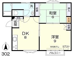 YCH 2DKの間取図画像