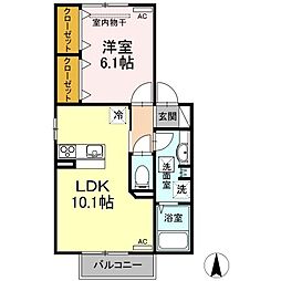 メゾン・グラシア 1LDKの間取図画像