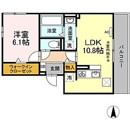 サンメゾン・桜 1LDKの間取図画像