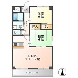 グラード 2LDKの間取図画像