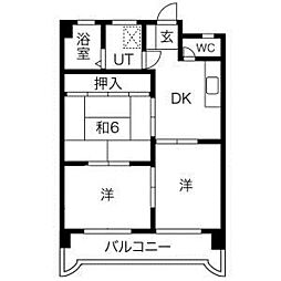 豊富ビル 3DKの間取図画像