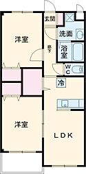 シャルマン 2LDKの間取図画像