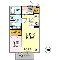 ユウタイヤン 1LDKの間取図画像