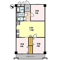住吉建物2号館 3LDKの間取図画像