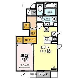 四季の風 1階1LDKの間取り