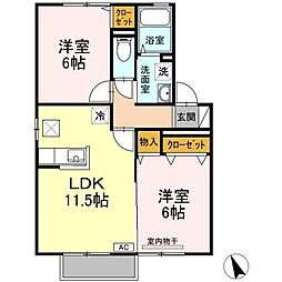 プリメール・アモーレ 2LDKの間取図画像