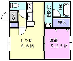 ロジェ住吉 1LDKの間取図画像