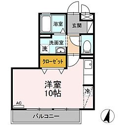 ドミールさつき ワンルームの間取図画像