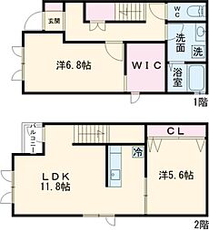 ラトゥール本町 2LDKの間取図画像