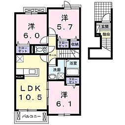スタンドリバー3 3LDKの間取図画像