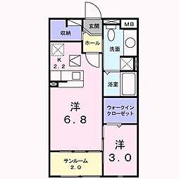 ミスモ・アイ 1LDKの間取図画像