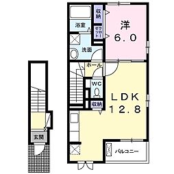 ビラ・フェリース 1LDKの間取図画像