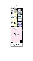 グランクレシア 1Kの間取図画像