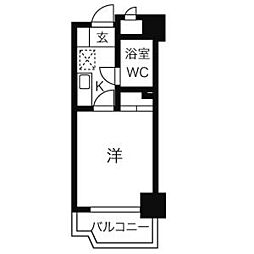 ダイアパレスプレステージ上杉 1Kの間取図画像