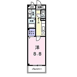 ヴィラヴィオラ 1Kの間取図画像