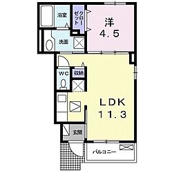 ホープヒルズ 1LDKの間取図画像
