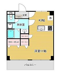コスモス畑-A ワンルームの間取図画像