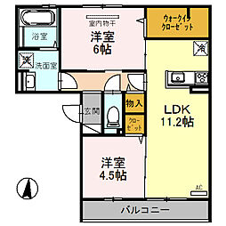 ソレアード大塚 2LDKの間取図画像