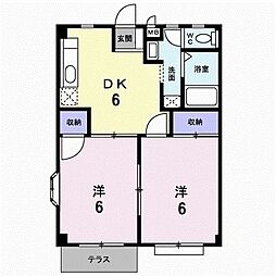 ドルチェ宮ノ陣 2DKの間取図画像