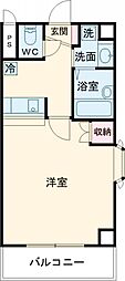 サンフレンドユー 1Kの間取図画像