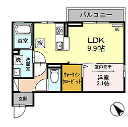 グレイスヴィラ 1LDKの間取図画像