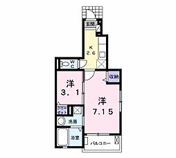 ルノワールB 2Kの間取図画像