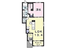 トラスト1 1LDKの間取図画像