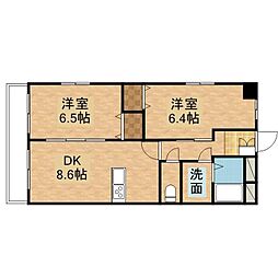 ハイアットコート 2DKの間取図画像