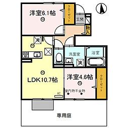 サンパティーク 2LDKの間取図画像