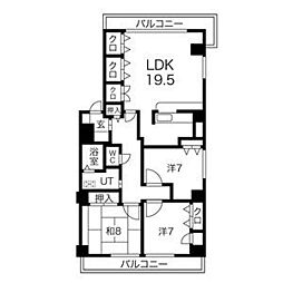 メゾンドロジェ宮町 3LDKの間取図画像