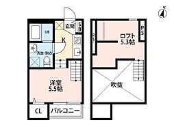 アパートメント友丘 ワンルームの間取図画像