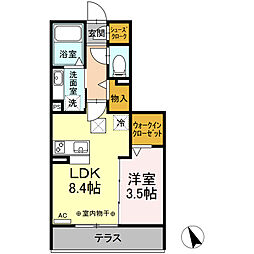 プラティーク 1LDKの間取図画像