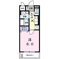 ネオプレジール 1Kの間取図画像