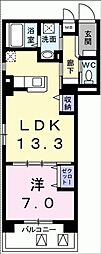 アウラ新御徒町 1LDKの間取図画像