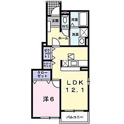 シャン・モルティ 1LDKの間取図画像