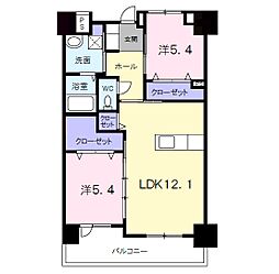 レジェンド157 2LDKの間取図画像