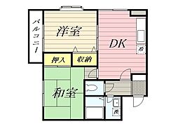 アルカディアEZ 2DKの間取図画像