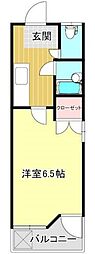 藤野コーポ 1Kの間取図画像