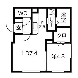 アーティサーラ 1LDKの間取図画像