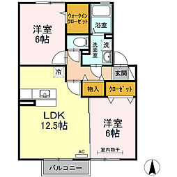 メゾン・リシェスA 2LDKの間取図画像