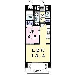 竜美丘フォレスト 1LDKの間取図画像