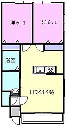 モンレーヴ 2LDKの間取図画像