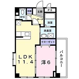 アルバ2011 1LDKの間取図画像