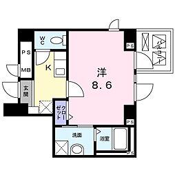ルクシア本町 1Kの間取図画像