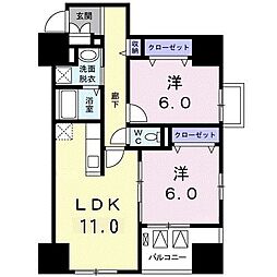 リバーサイドガーデン 2LDKの間取図画像