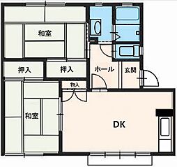 フレグランス翠B棟 2DKの間取図画像