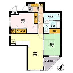 ファインヴィラ 2LDKの間取図画像