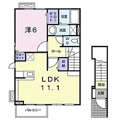 カーサ・ブリランテ 1LDKの間取図画像