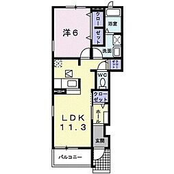 ドルチェ・セリーヌ六番館 1LDKの間取図画像